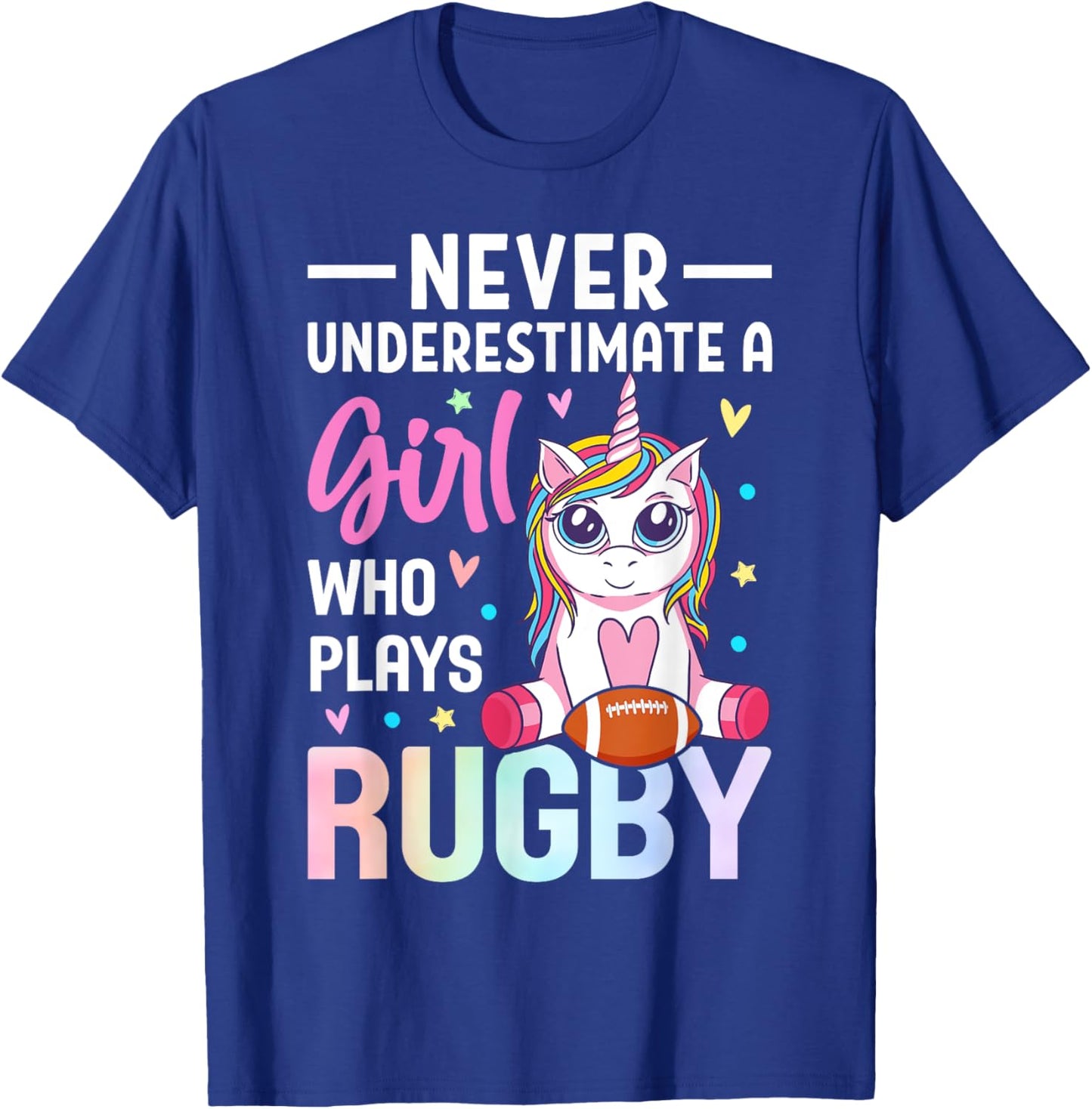 A Girl Who Plays Rugby Rugby Girl Female Rugby Player T-Shirt - T-Shirt | Royal