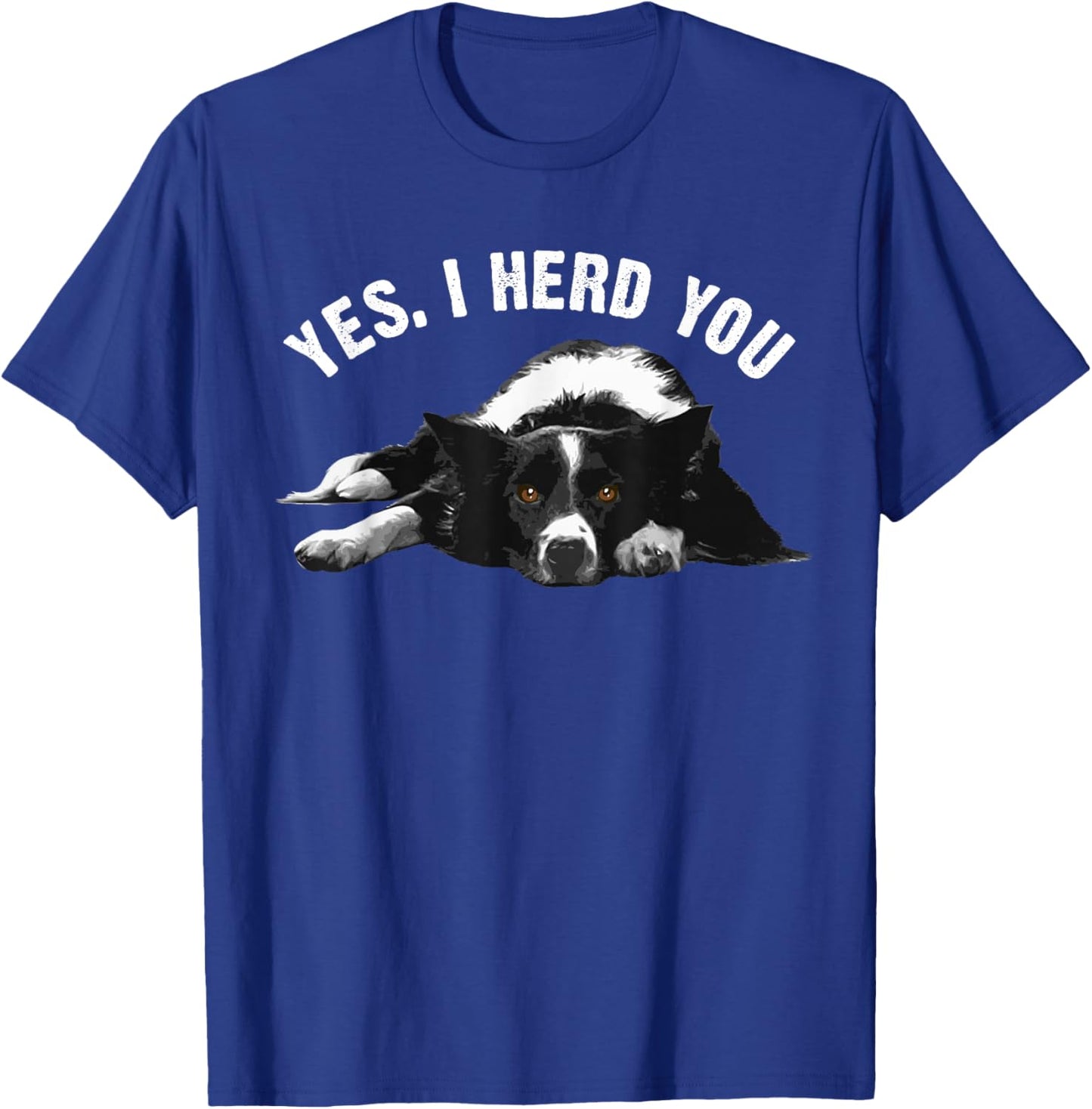 Funny Border Collie Art Men Women Puppy Border Collie Lovers T-Shirt - T-Shirt | Royal