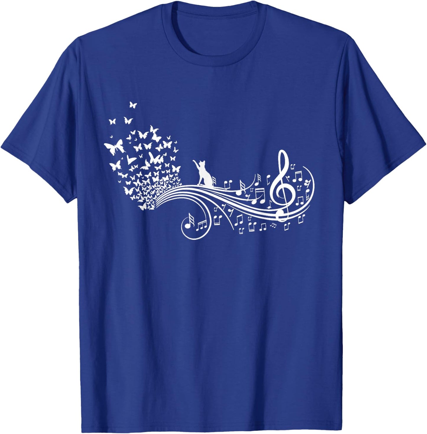 Music Notes and Butterflies Symphony T-Shirt - T-Shirt | Royal
