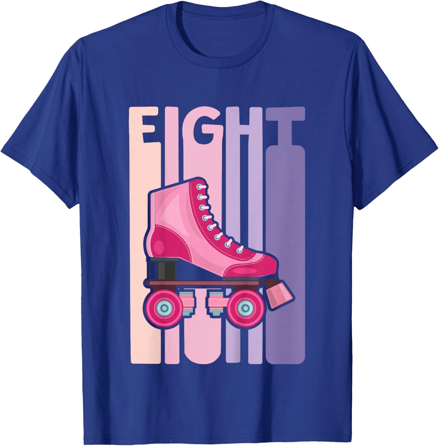 8 Year Old Cute Roller Skating Birthday Girl 8th B-day T-Shirt - T-Shirt | Royal