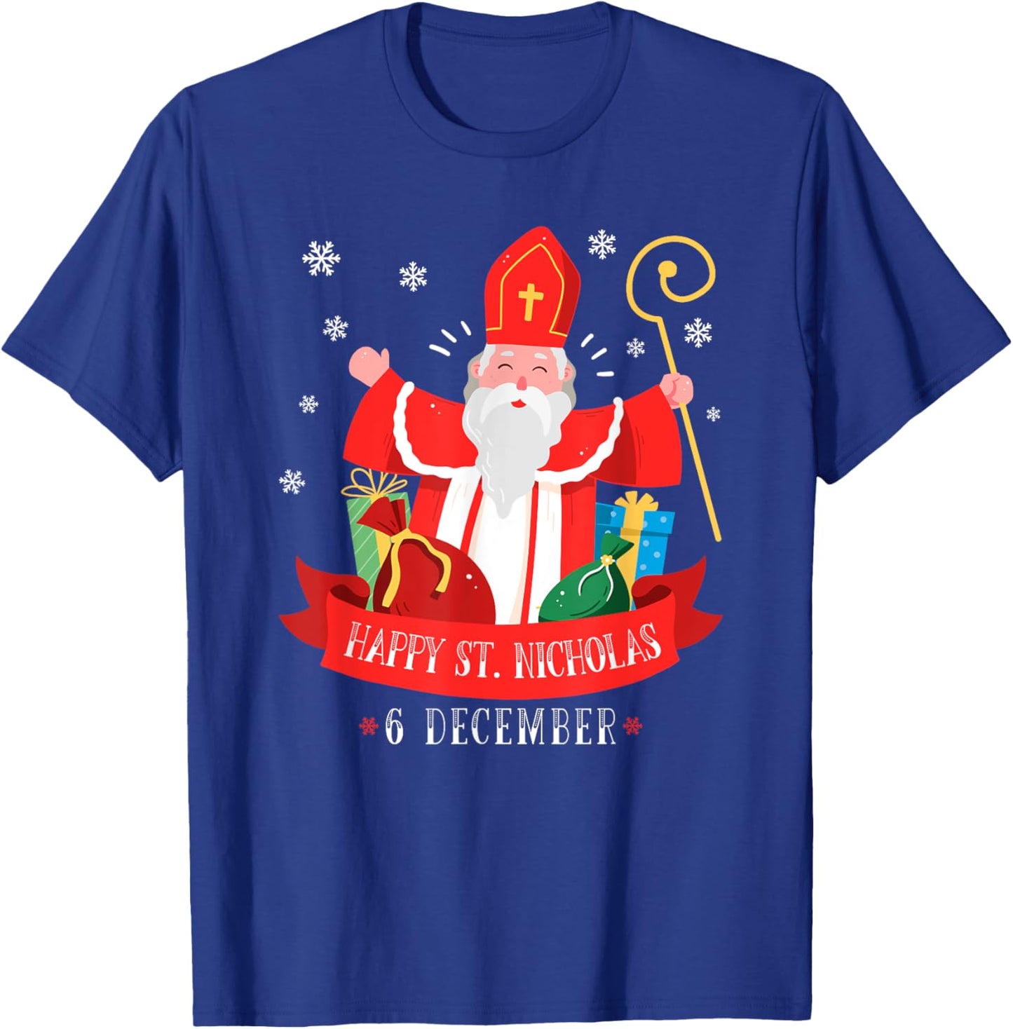 The Best Christmas Designs Happy St. Nicholas December 6th Feast Day Europe Celebration T-Shirt - T-Shirt | Royal