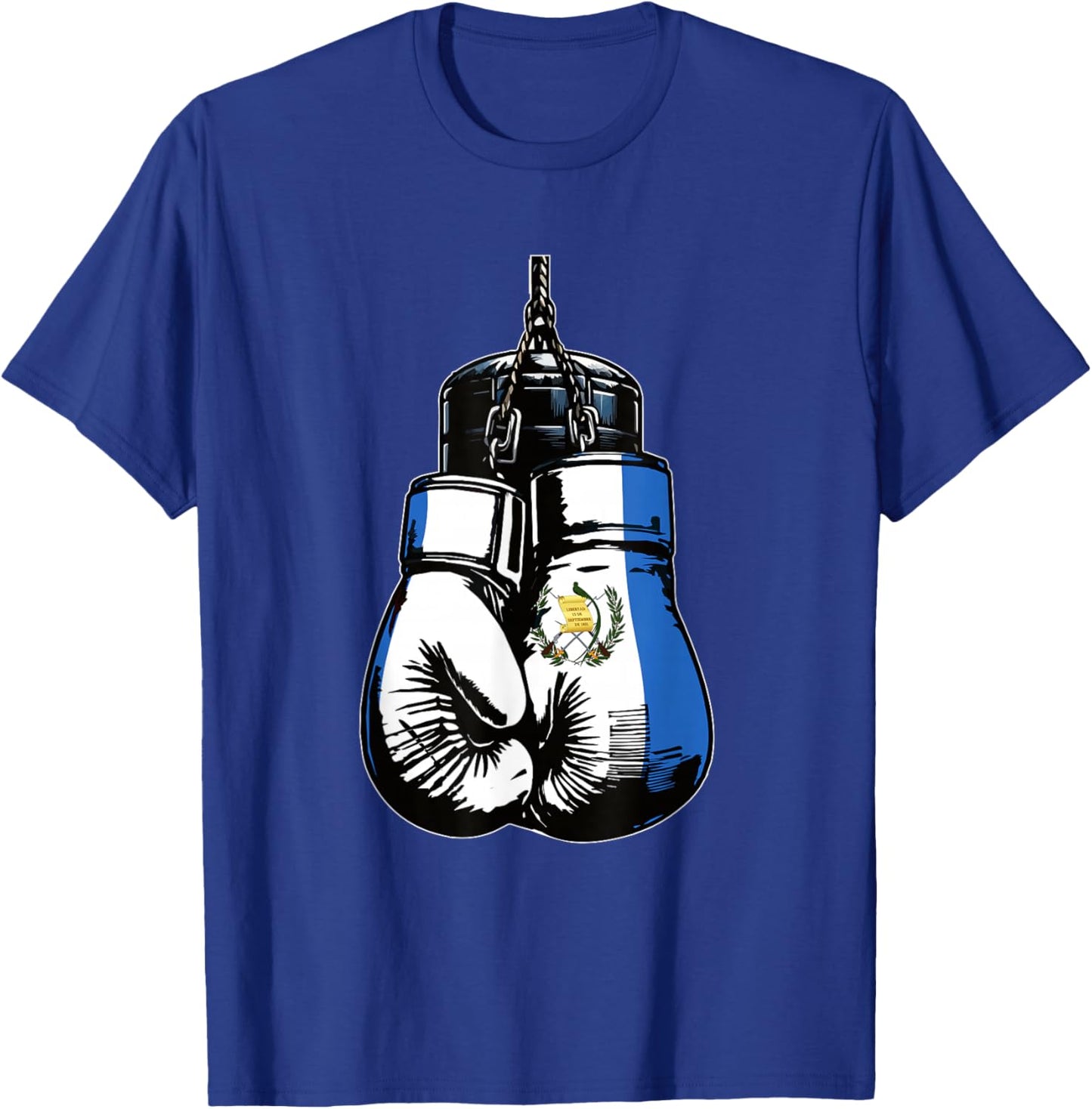 Proud Heritage Guatemala Flag Boxing Gloves T-Shirt - T-Shirt | Royal