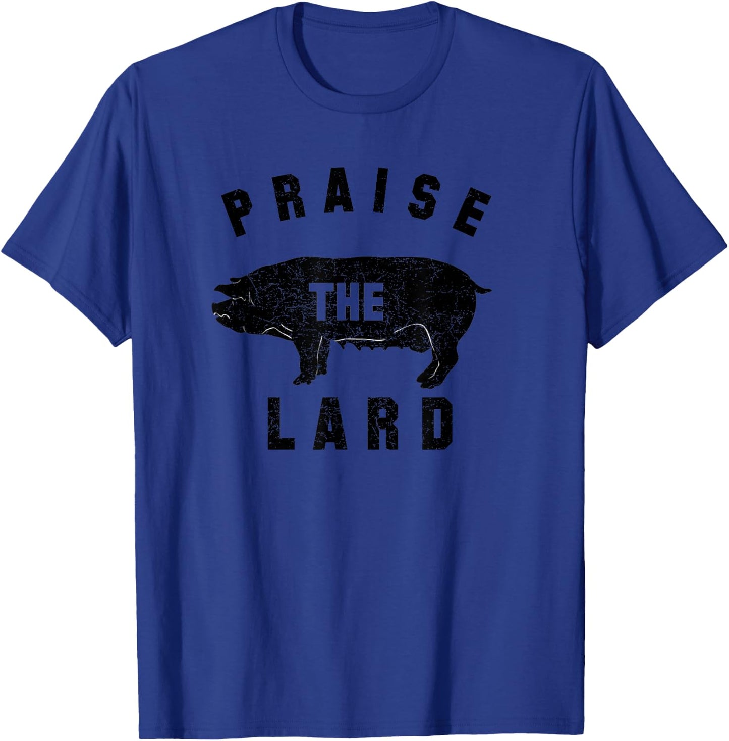 Barbecue - Praise The Lard - BBQ - Men's Grey Classic Fit Short Sleeve - Adult Size Small T-Shirt - T-Shirt | Royal