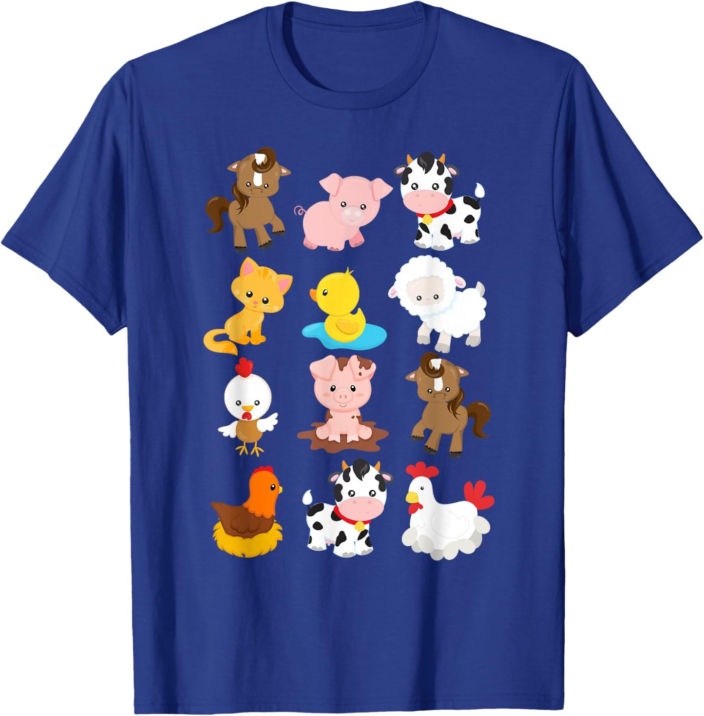 Boy's Girl's Farm Animals Short Sleeved for Toddlers T-Shirt - T-Shirt | Royal