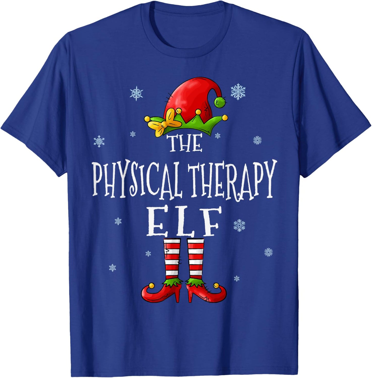 Physical Therapy Elf Funny Xmas Groupe Matching Christmas T-Shirt - T-Shirt | Royal