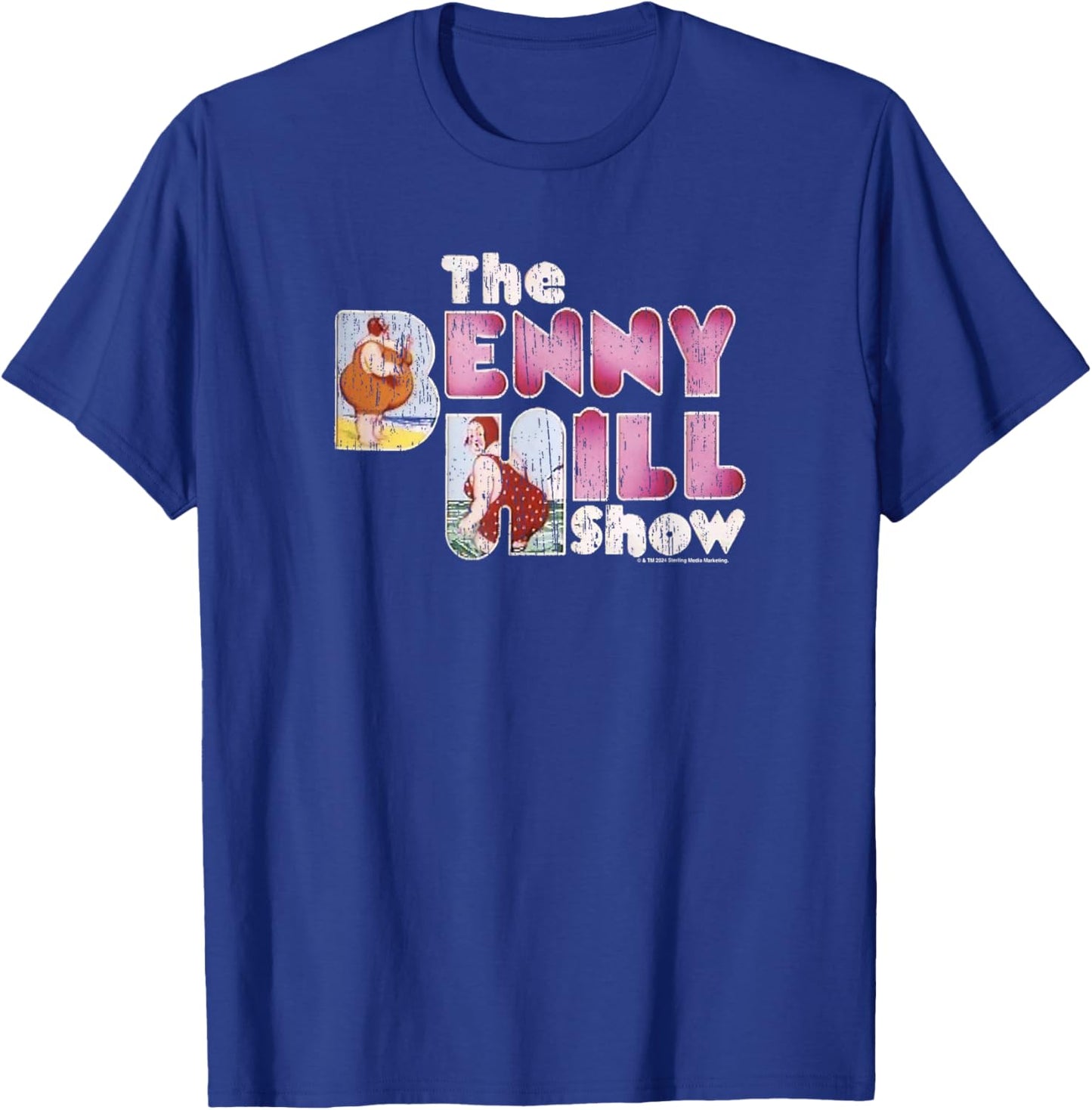 Benny Hill Show Comedian Lady At The Seaside T-Shirt - T-Shirt | Royal