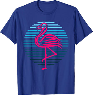Flamingo Bird 80s Party Birthday Gift T-Shirt - T-Shirt | Royal
