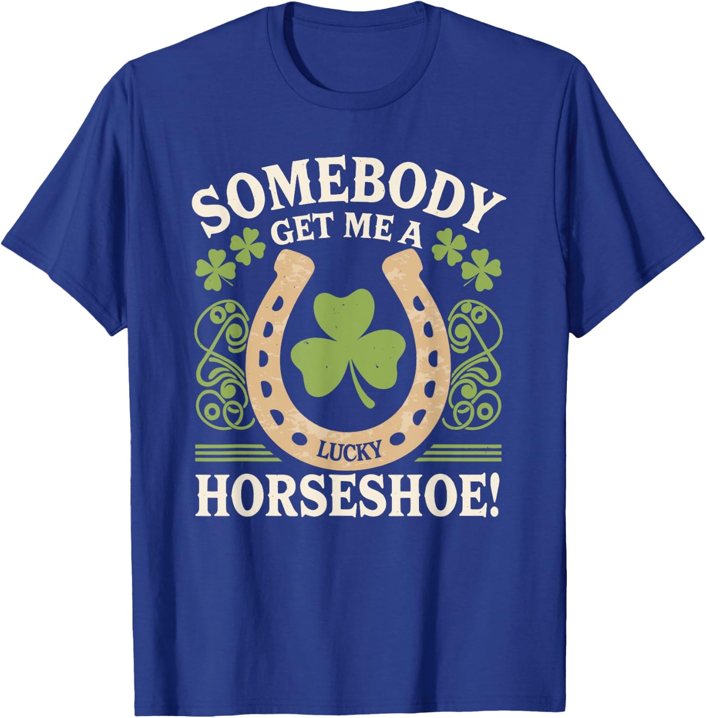 Horseshoe Irish Pride St. Patrick's Day Shenanigans Green T-Shirt - T-Shirt | Royal