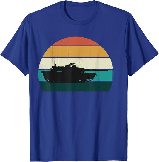 Vintage Abrams M1 - Retro Sunset American Main Battle Tank T-Shirt - T-Shirt | Royal