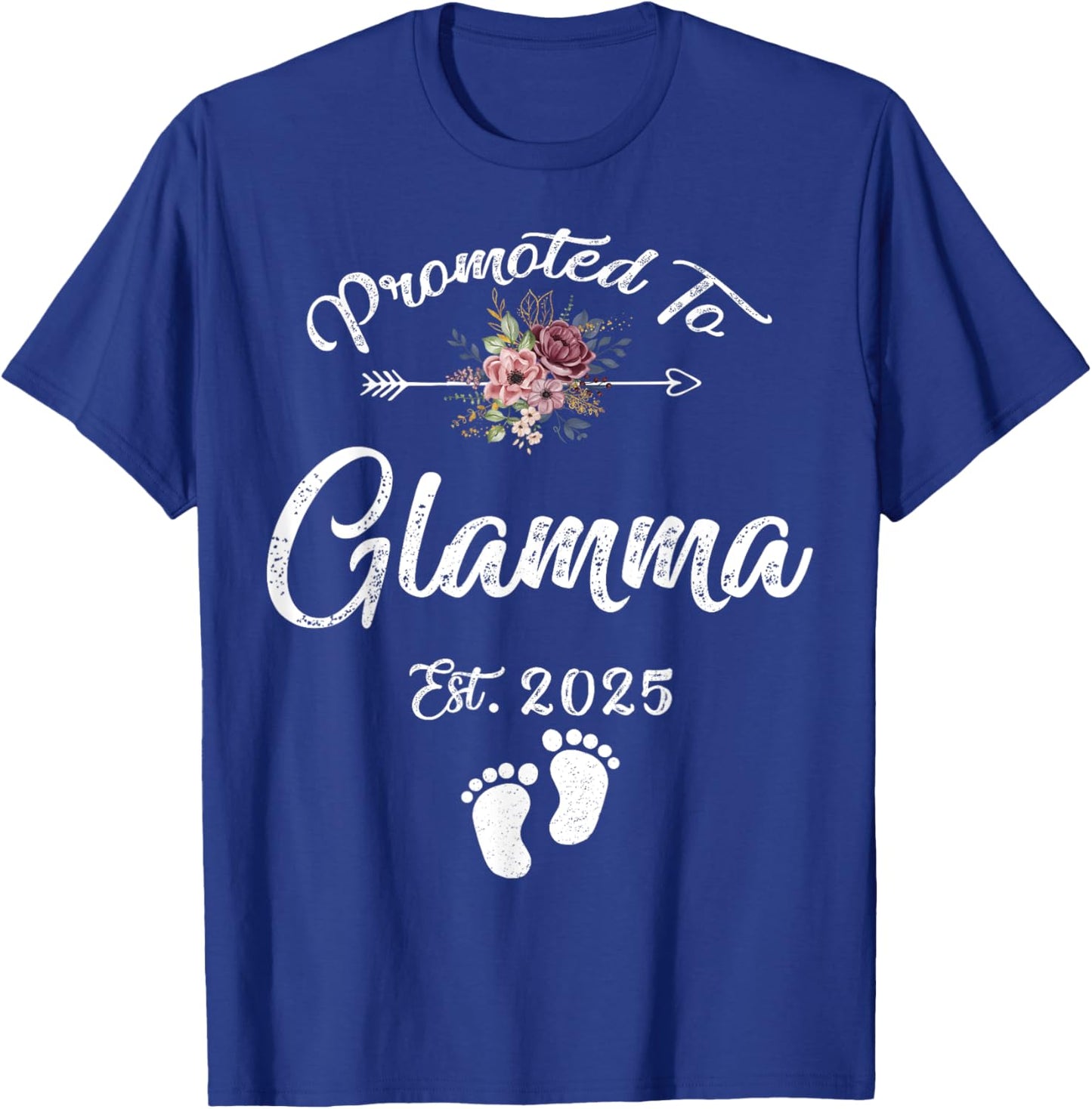 Promoted to Glamma Est 2025 Flower T-Shirt - T-Shirt | Royal