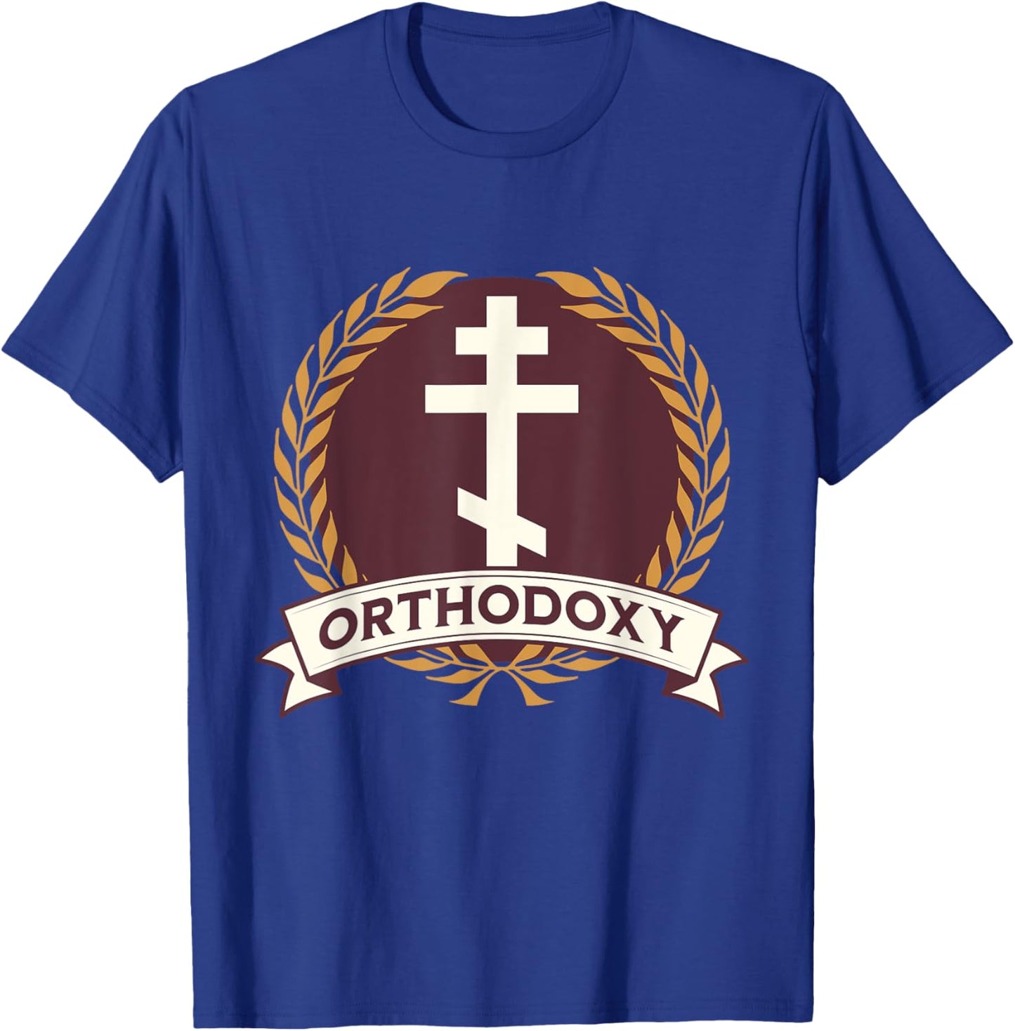 Orthodox Cross Eastern Orthodox Symbol T-Shirt - T-Shirt | Royal