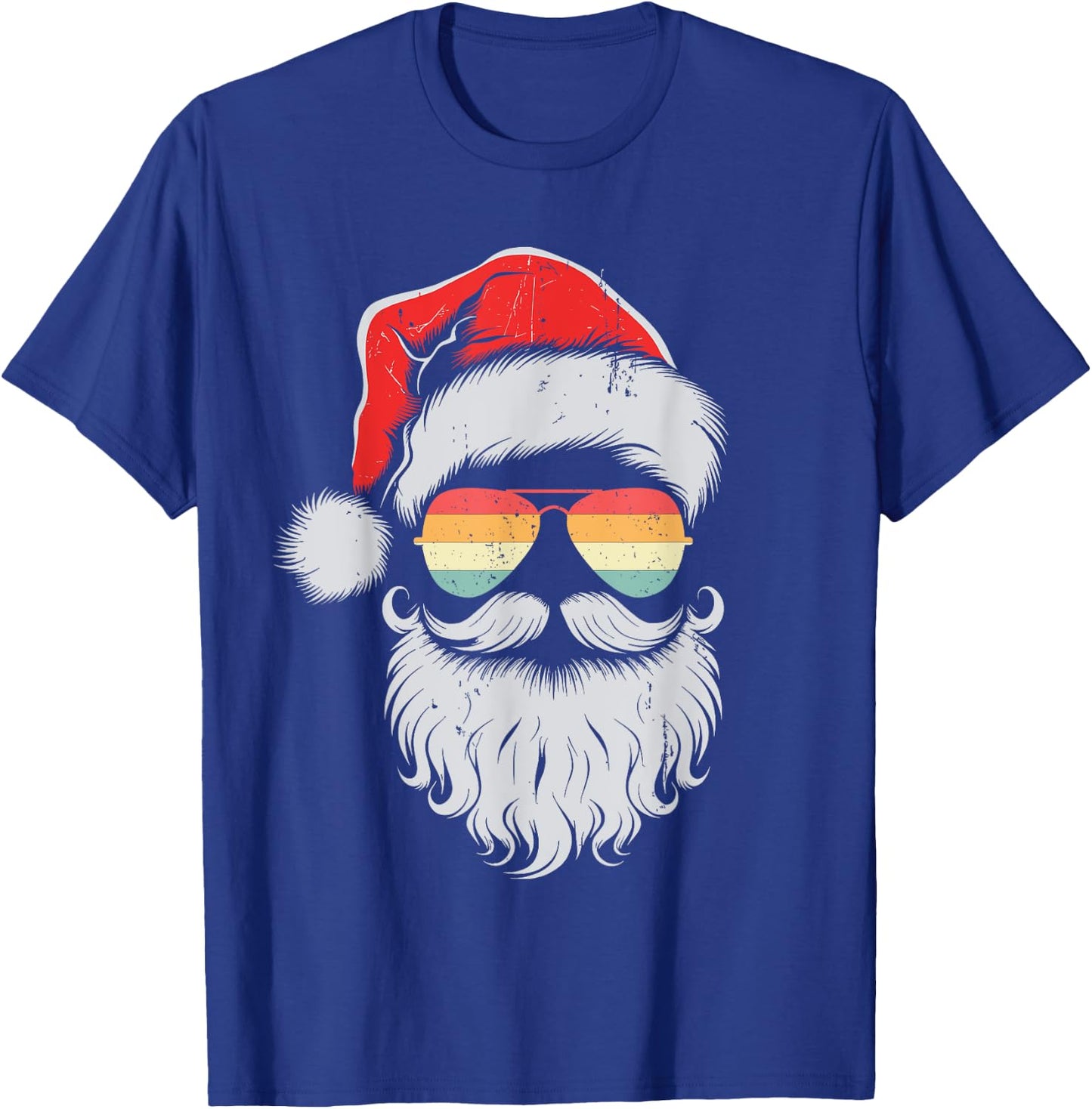 Cool Santa Face Sunglasses Christmas Xmas Men Boys T-Shirt - T-Shirt | Royal