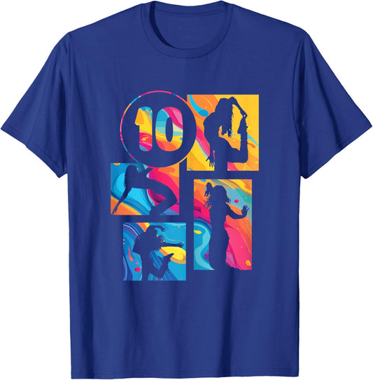 10. Geburtstag Hip Hop 10 Jahre Mädchen Tänzerin Retro T-Shirt - T-Shirt | Royal