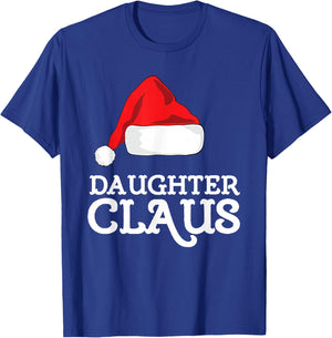Daughter Claus Christmas Santa's Hat Pajama Family Xmas T-Shirt - T-Shirt | Royal
