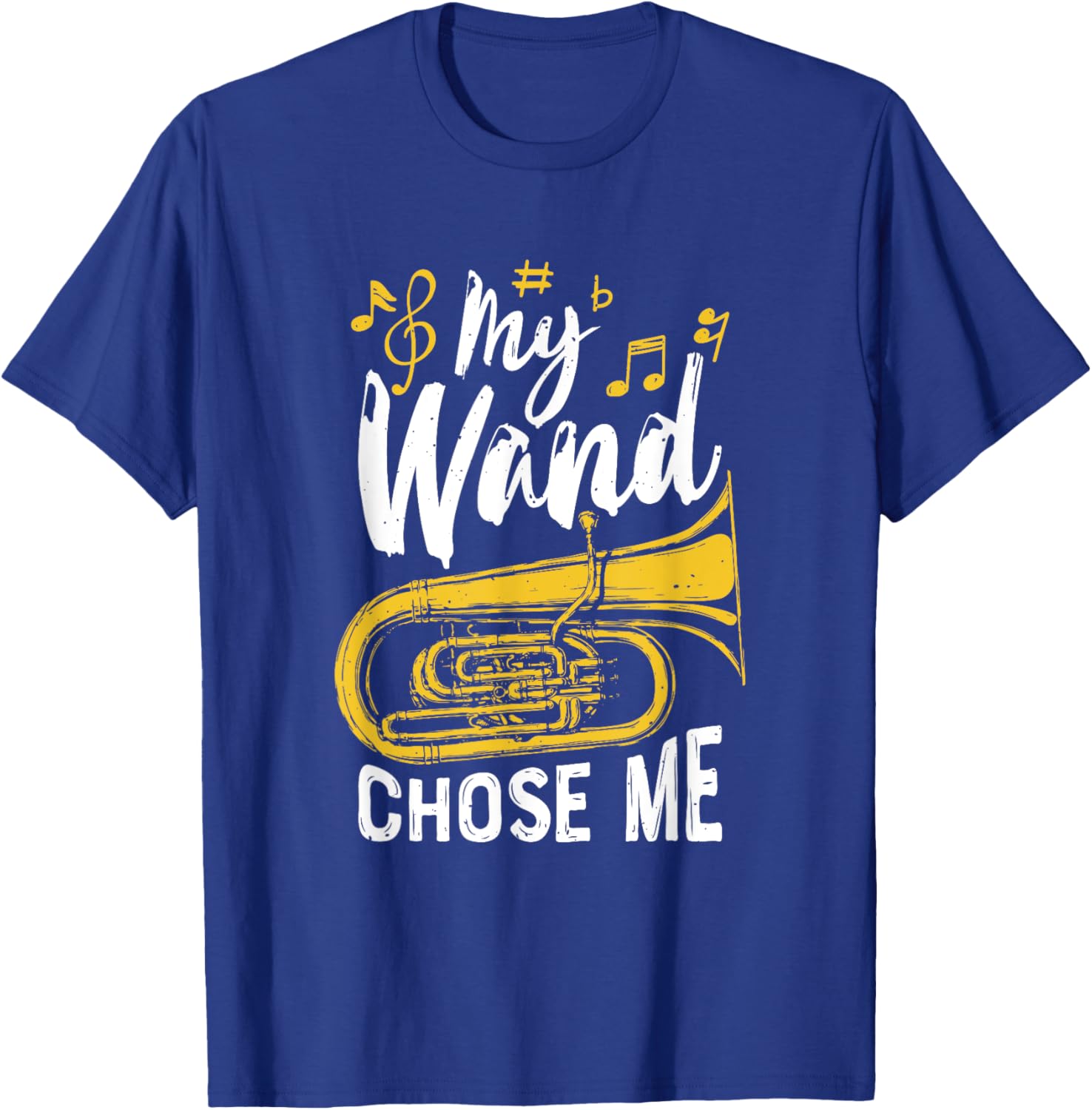 My Wand Chose Me Music Tuba Player Marching Band Tuba Tubist T-Shirt - T-Shirt | Royal