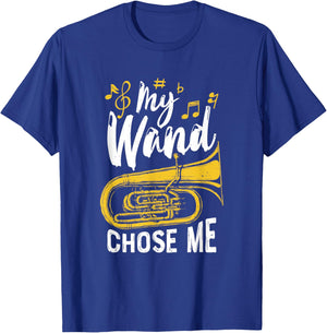 My Wand Chose Me Music Tuba Player Marching Band Tuba Tubist T-Shirt - T-Shirt | Royal