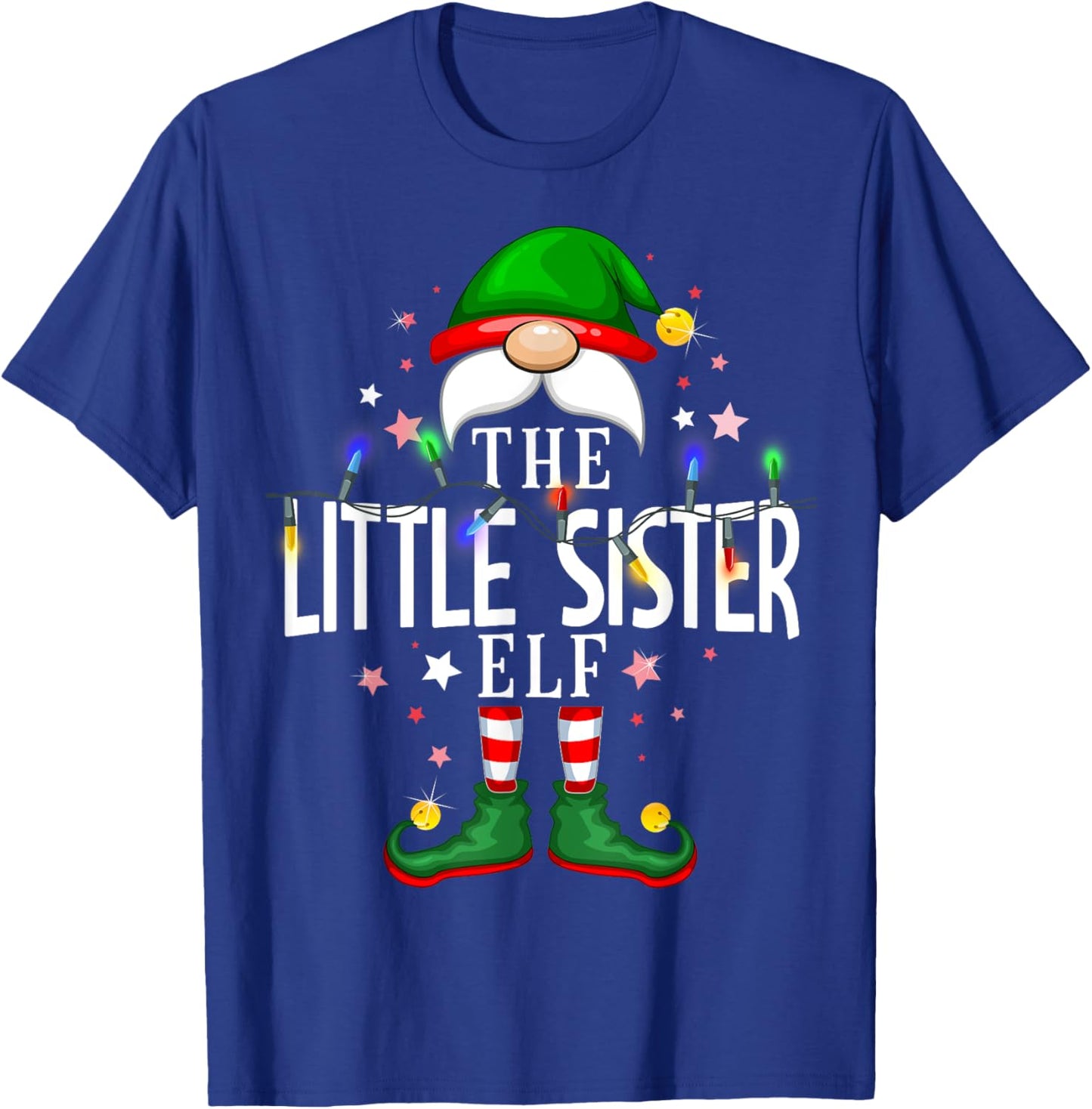 The Little Sister Elf Christmas Family Pajama Party T-Shirt - T-Shirt | Royal