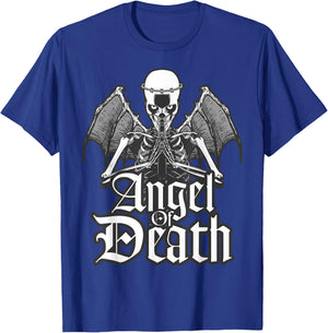 Praying Angel Of Death With Wings Goth Skull T-Shirt - T-Shirt | Royal