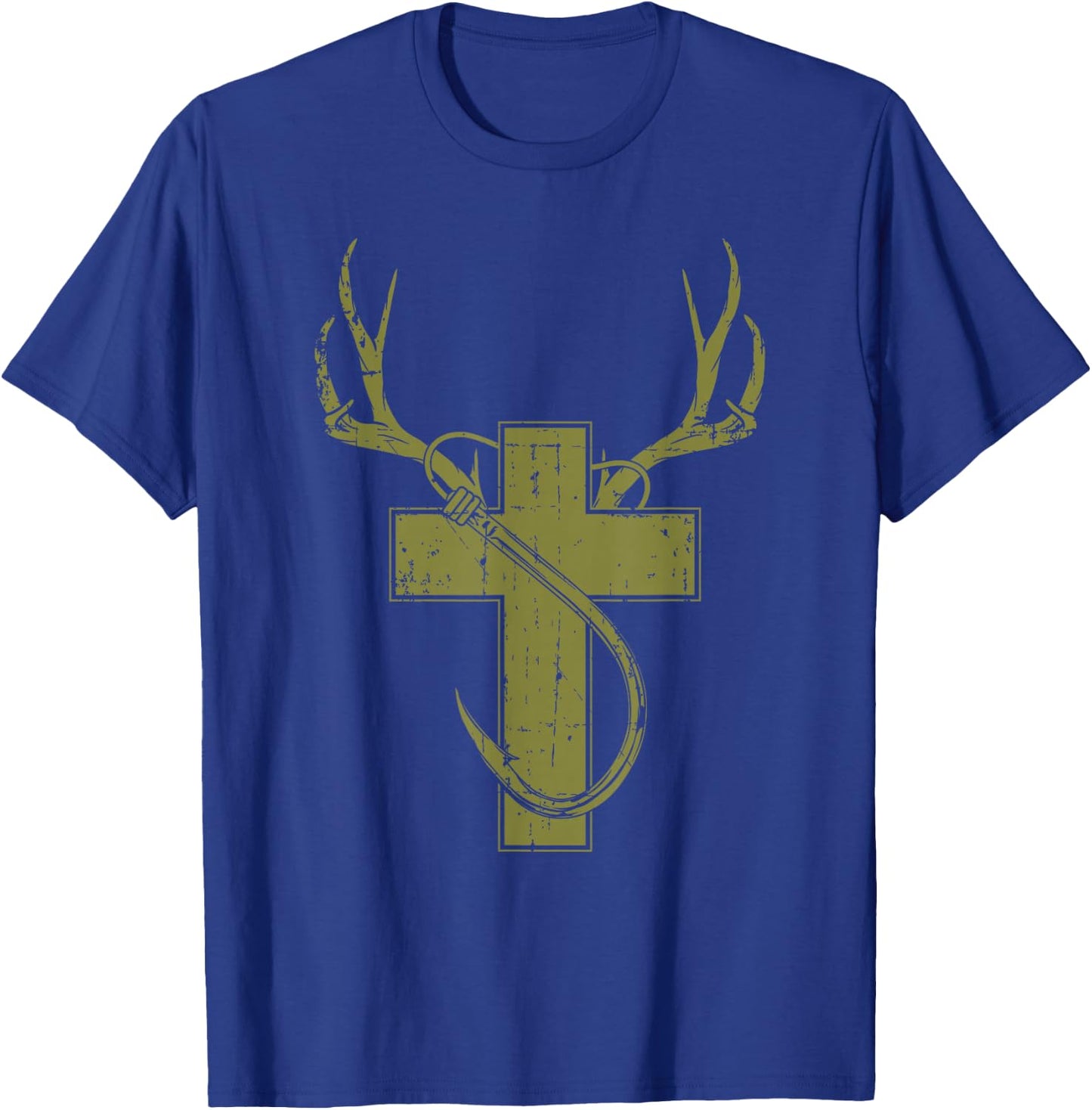 Funny Christian Hunting Fishing Lover Gift T-Shirt - T-Shirt | Royal