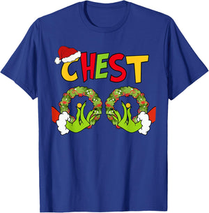 Chest Nuts Merry Christmas Shirt Xmas Matching Couples Women T-Shirt - T-Shirt | Royal