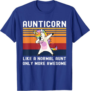 Aunticorn Like Normal Aunt But More Awesome Dabbing Unicorn T-Shirt - T-Shirt | Royal