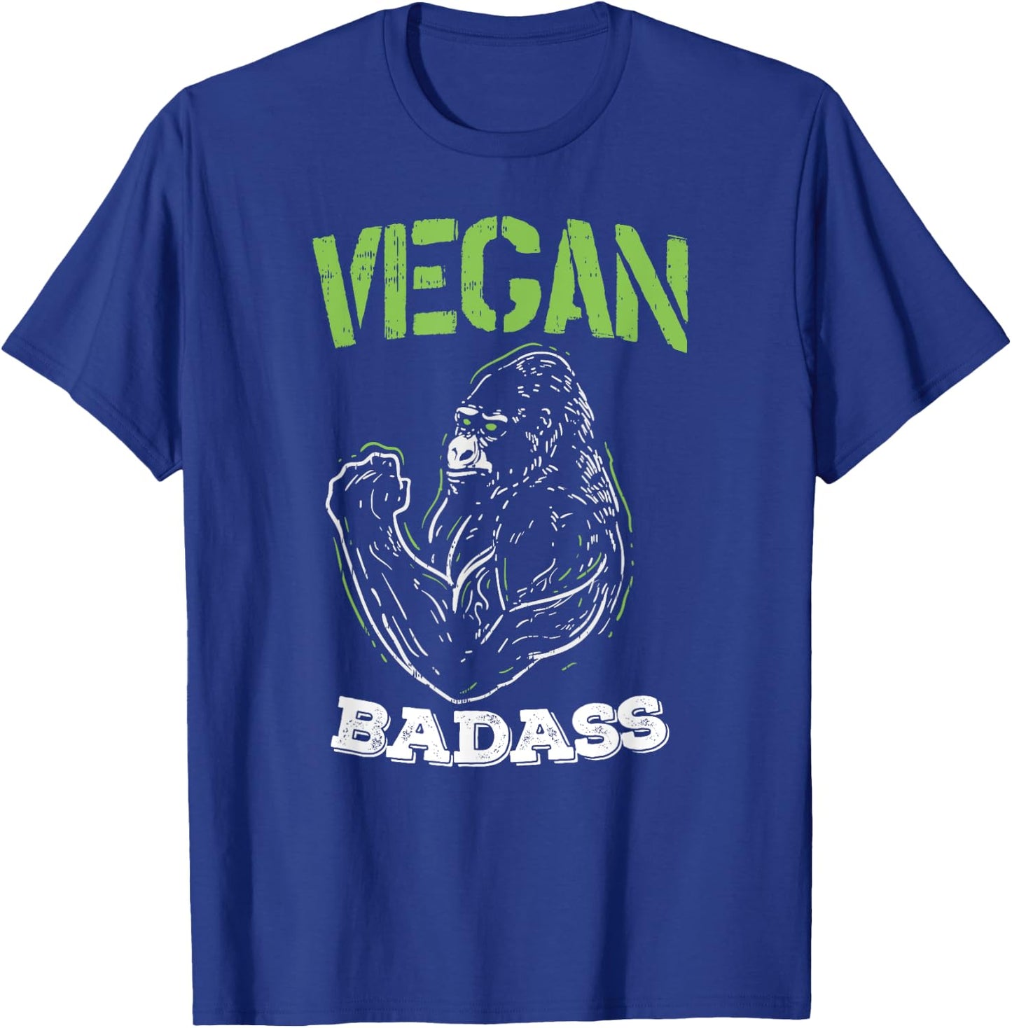 Vegan Badass Plant Powered Muscle Veggie Go Green Fitness T-Shirt - T-Shirt | Royal