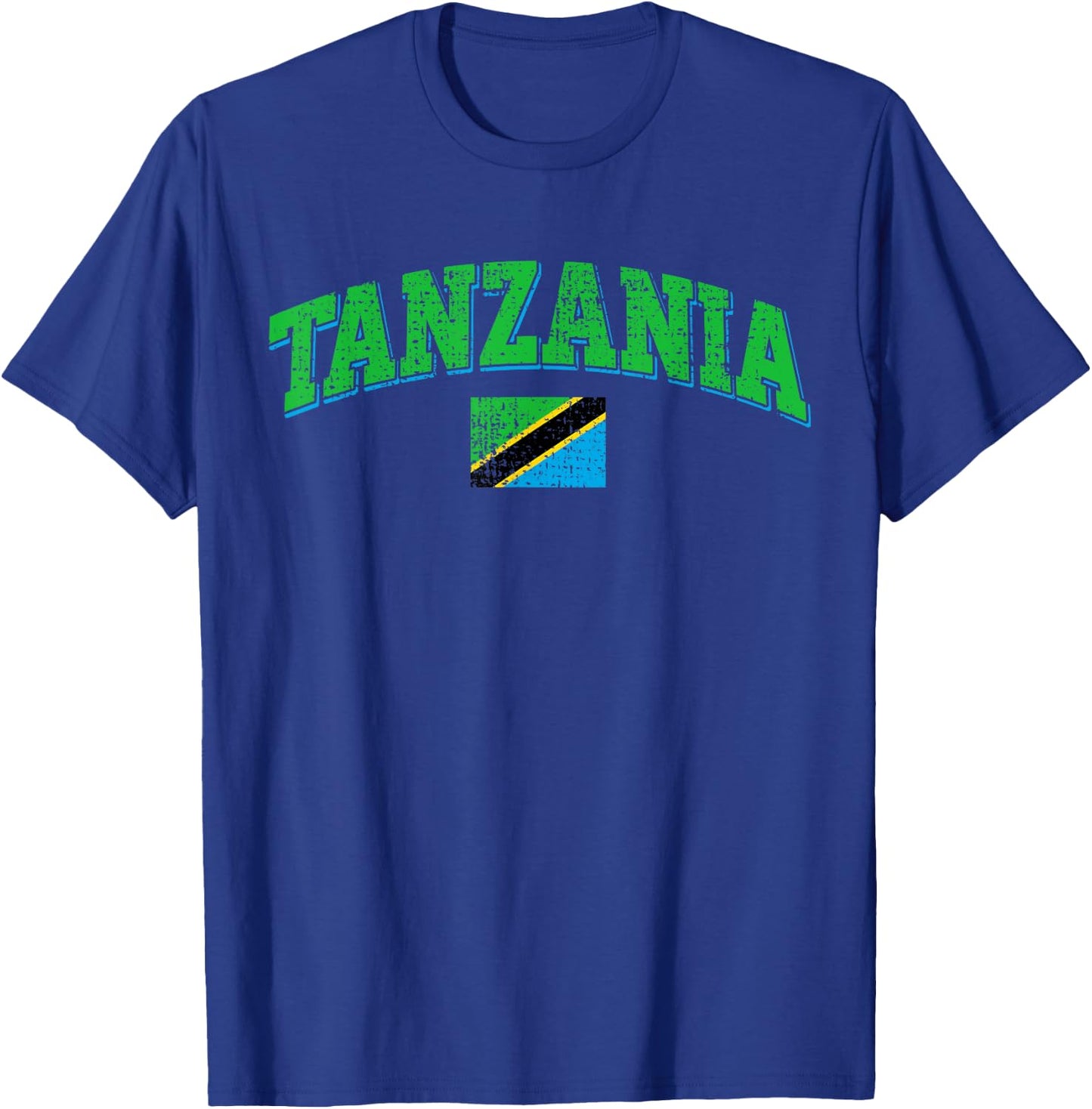 Vintage Tanzania Africa Flag Souvenir Proud Sports T-Shirt - T-Shirt | Royal