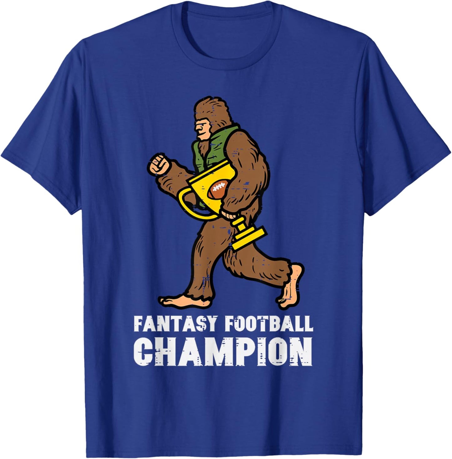 Fantasy Football Champion Sasquatch Bigfoot Men Women Kids T-Shirt - T-Shirt | Royal