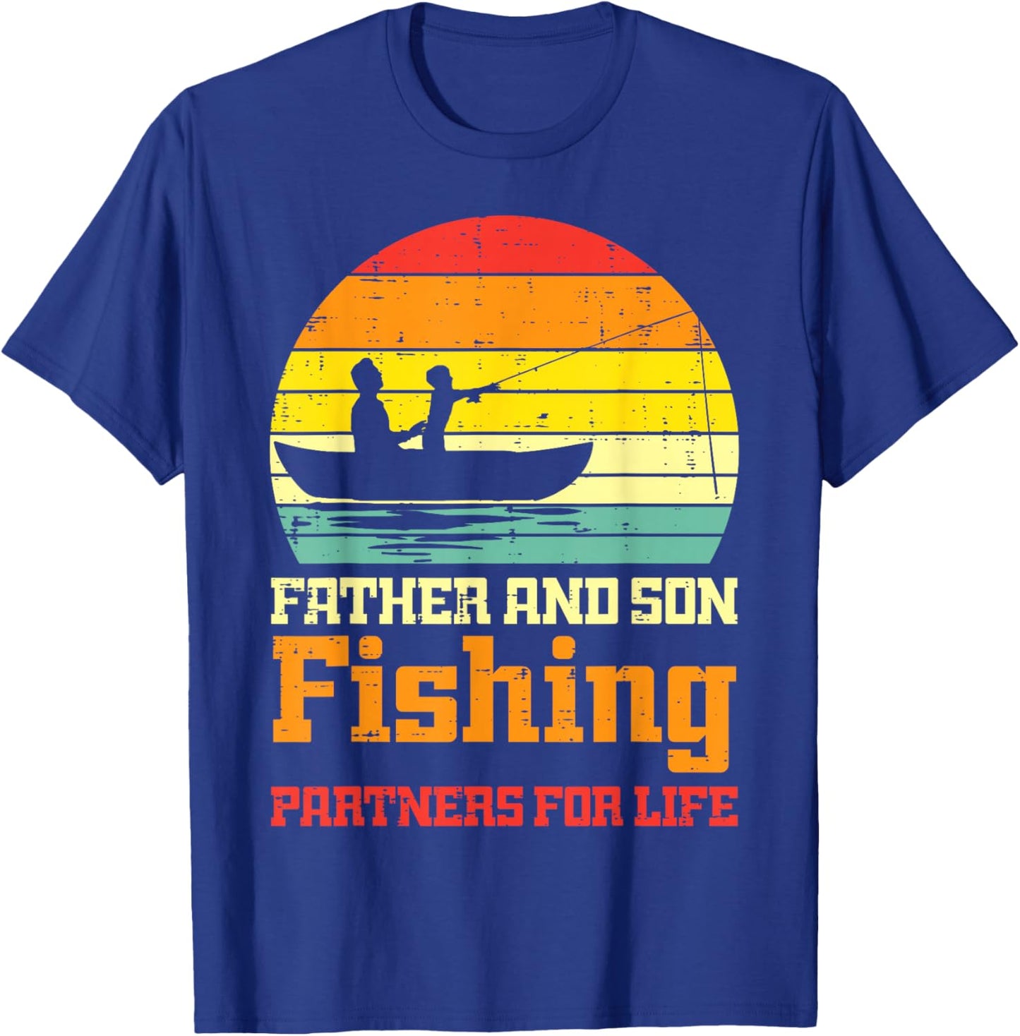 Father Son Fishing Partner For Life Match Dad Boys Men Kids T-Shirt - T-Shirt | Royal