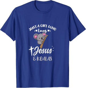 Just A Girl Who Loves Jesus And Koalas T-Shirt - T-Shirt | Royal