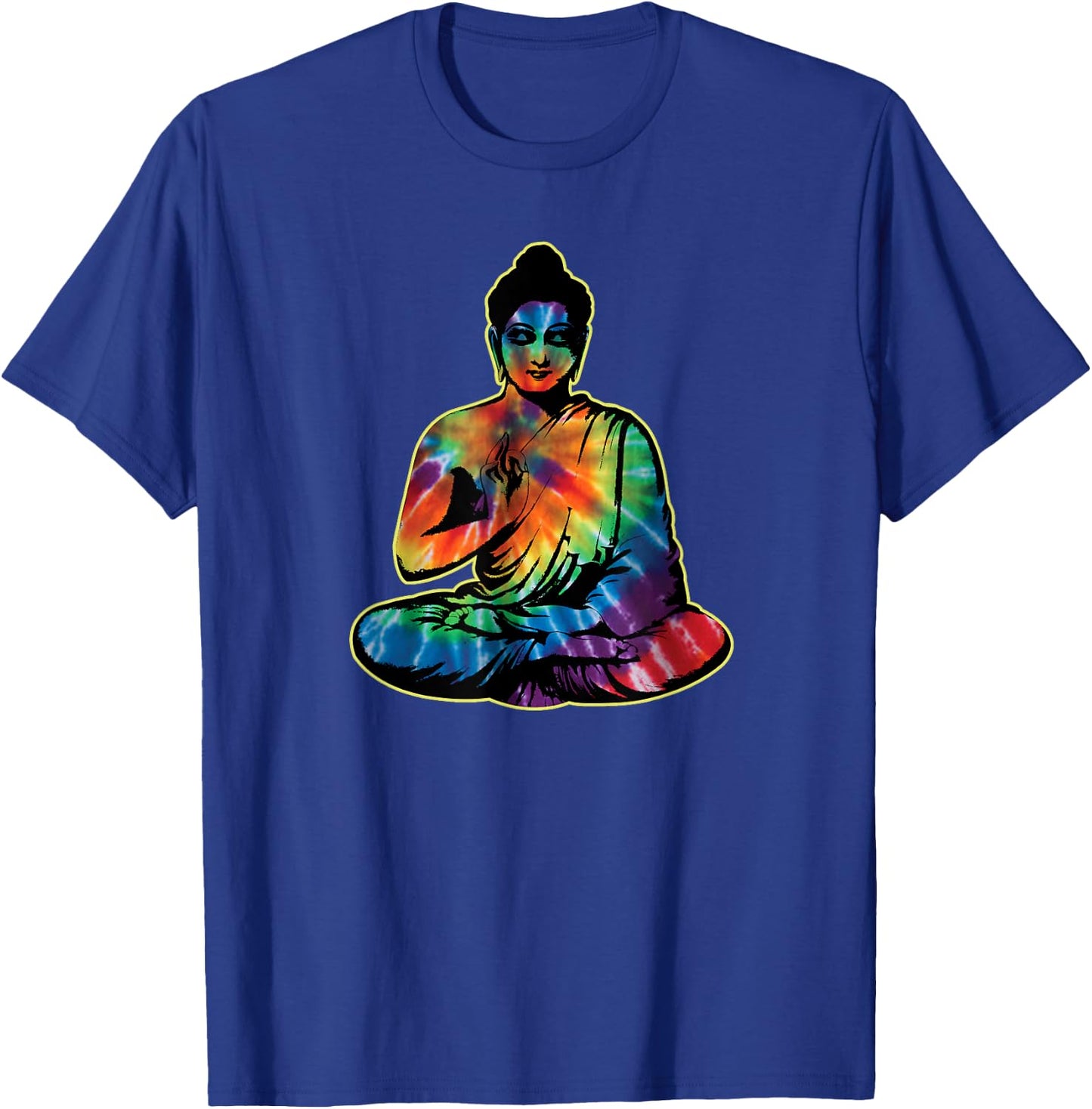 Meditating Buddha Rainbow Tie Dye Buddhist Buddhism Gifts T-Shirt - T-Shirt | Royal