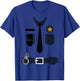 Police Cop Uniform Funny Halloween Costume Policeman T-Shirt - T-Shirt | Royal