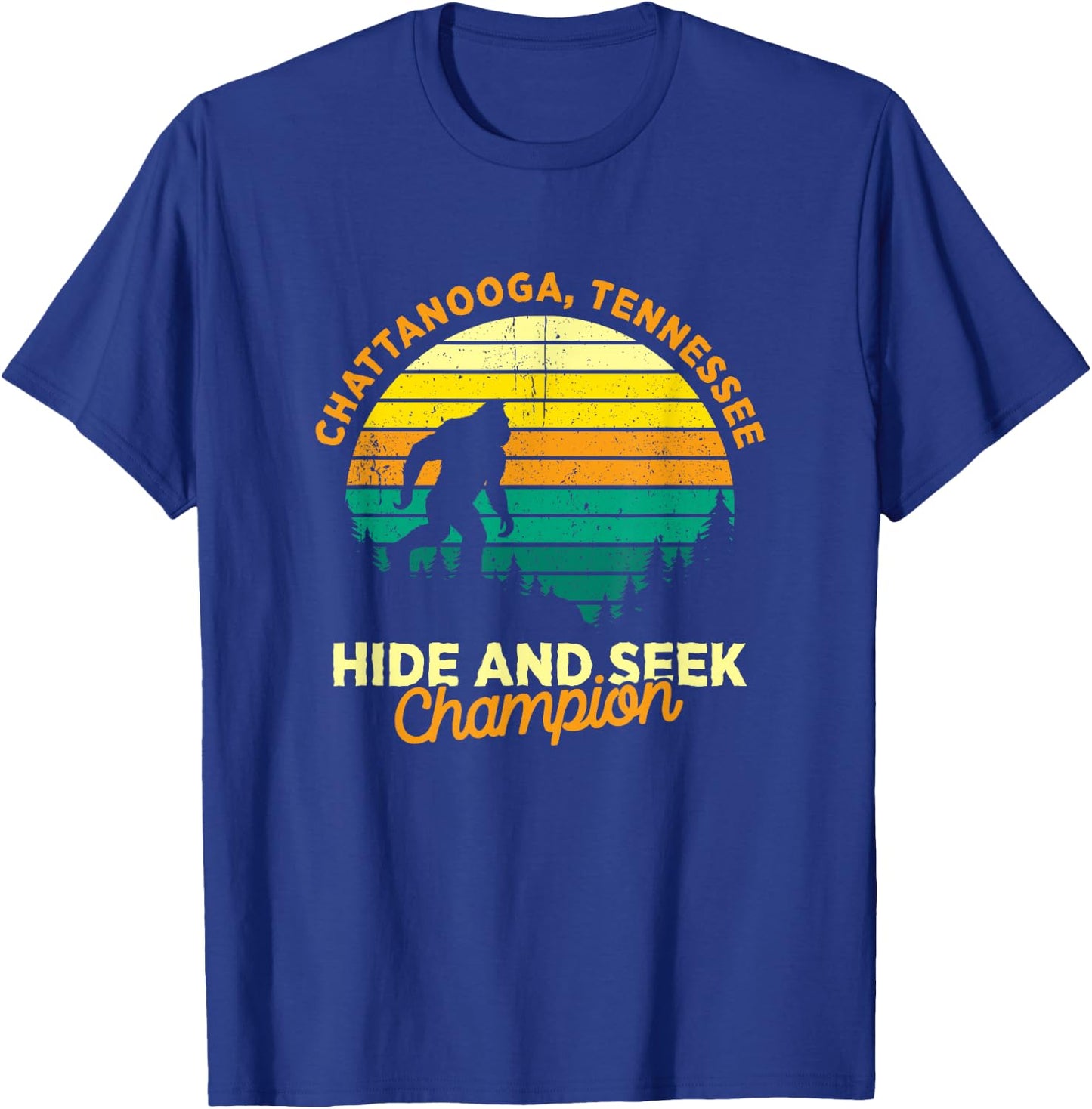 Retro Chattanooga, Tennessee Big foot Souvenir T-Shirt - T-Shirt | Royal
