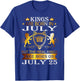 Kings Are Born On July 25th Birthday Bday Men Boy Kid T-Shirt - T-Shirt | Royal