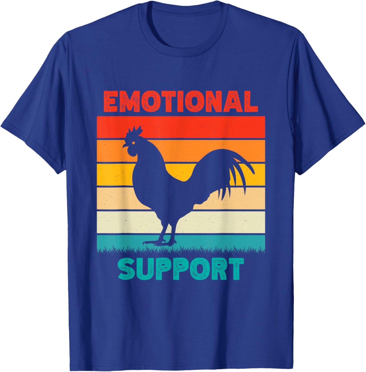 Retro Chicken Emotional Support Cock T-Shirt - T-Shirt | Royal