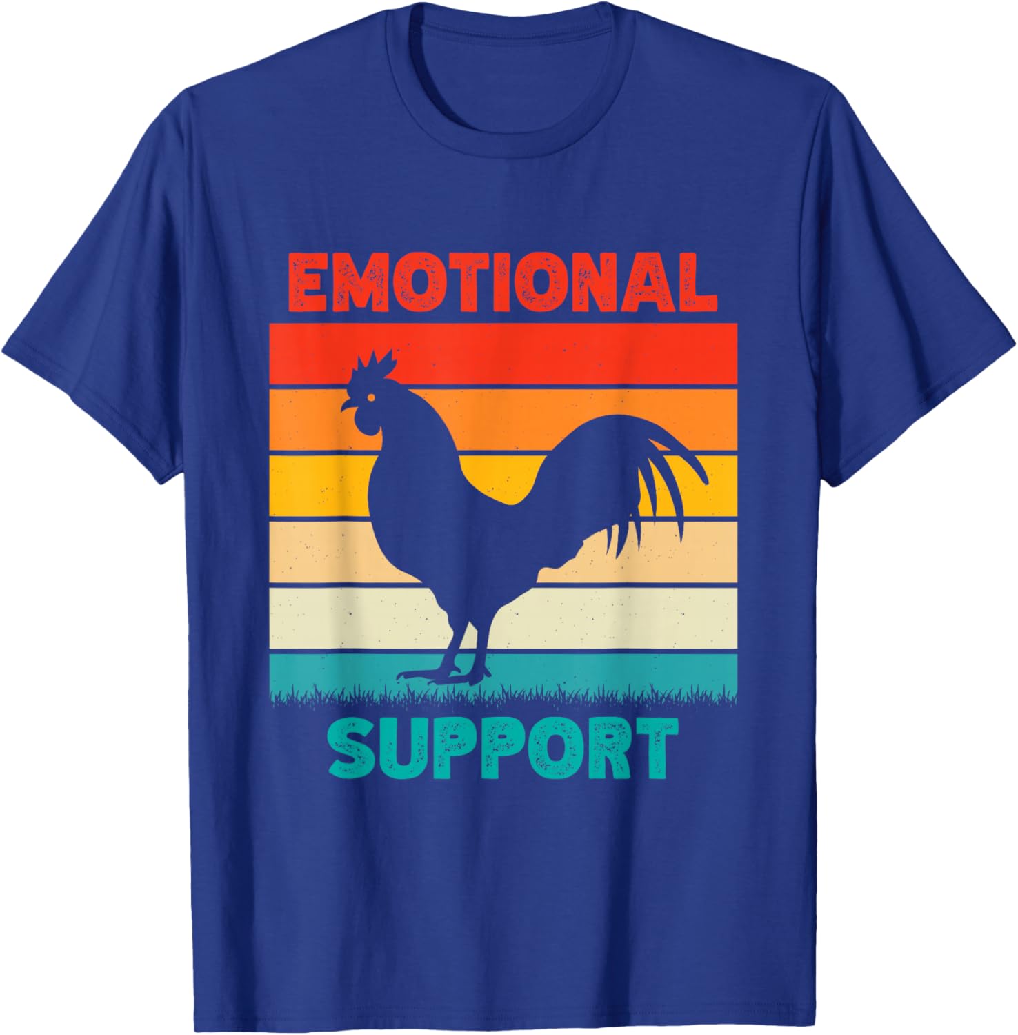 Retro Chicken Emotional Support Cock T-Shirt - T-Shirt | Royal