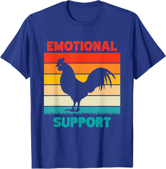Retro Chicken Emotional Support Cock T-Shirt - T-Shirt | Royal