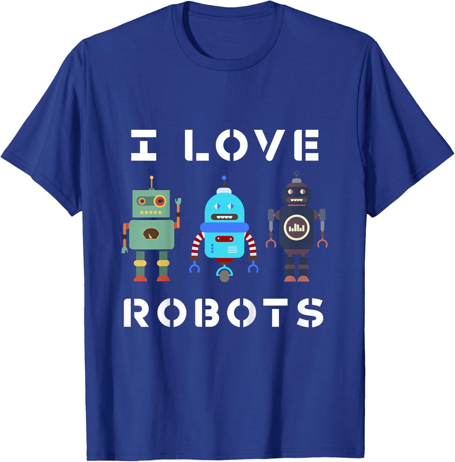 Kids I Love Robot Gift All Ages Robotic Kids Girls Boys Robot T-Shirt - T-Shirt | Royal