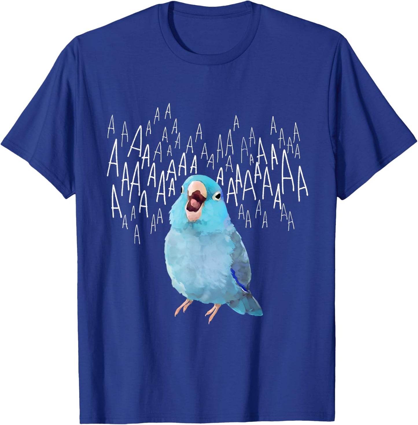 Birbber -Adults Black Cotton 100% Screaming Parrotlet T-Shirt - T-Shirt | Royal