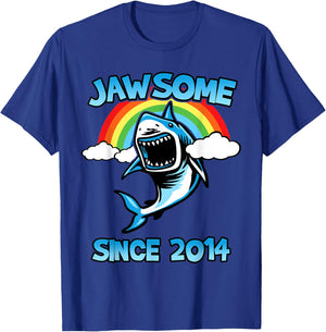 Jawsome Since 2014 Happy Shark 5 Birthday Gift T-Shirt - T-Shirt | Royal