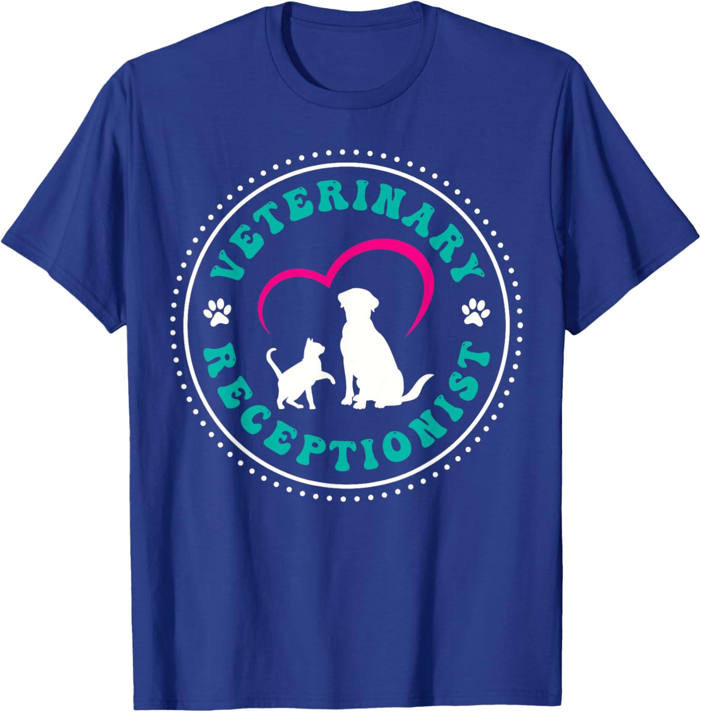 Veterinary Receptionist Vet Receptionist Heart T-Shirt - T-Shirt | Royal
