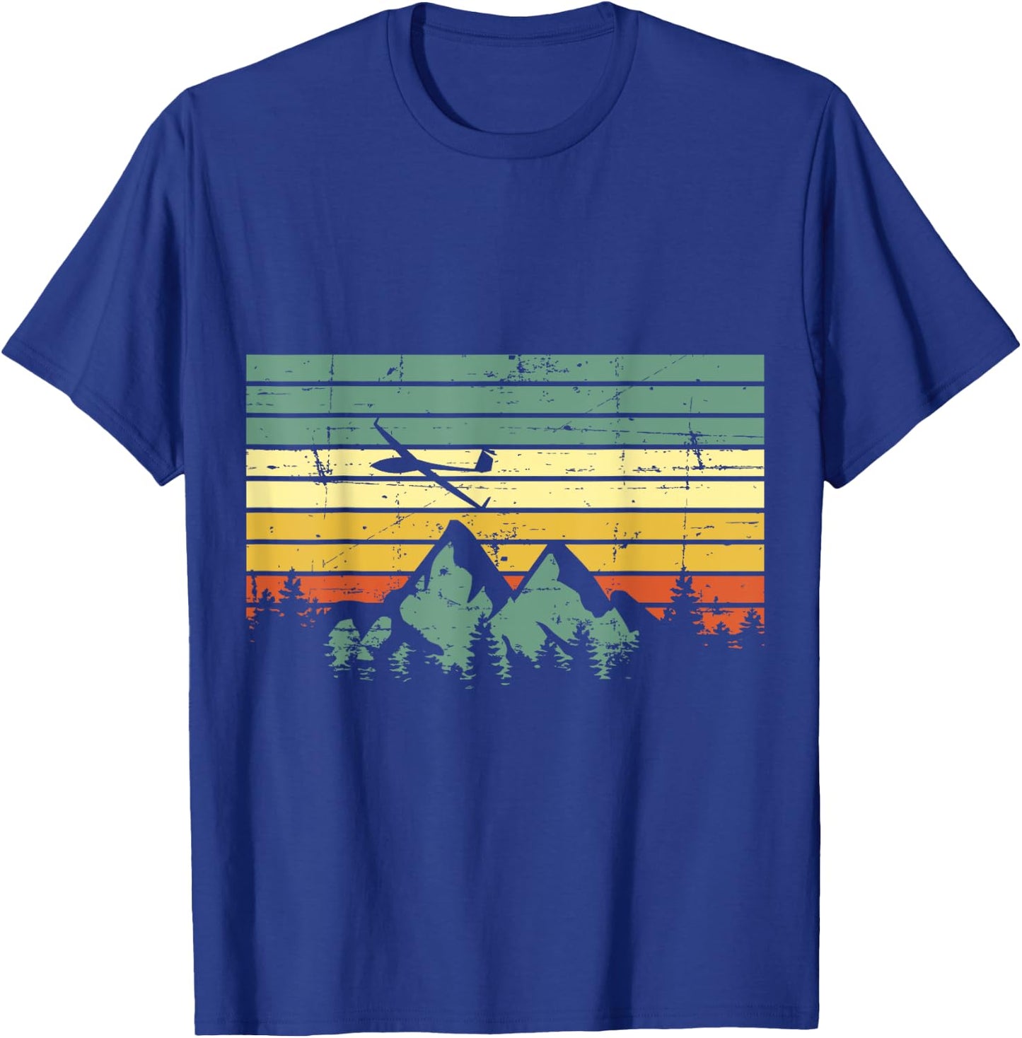Vintage Gliding Airplane Aviation Mountain Glider Pilot Gift T-Shirt - T-Shirt | Royal