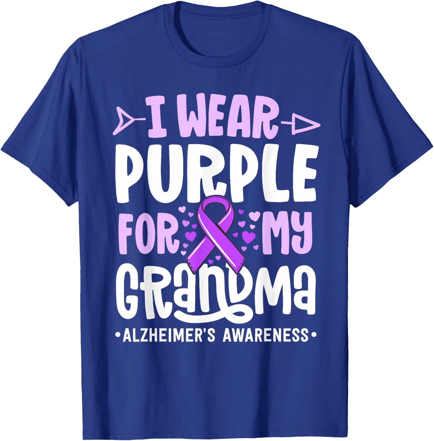 I Wear Purple For My Grandma Alzheimers Family Awareness T-Shirt - T-Shirt | Royal