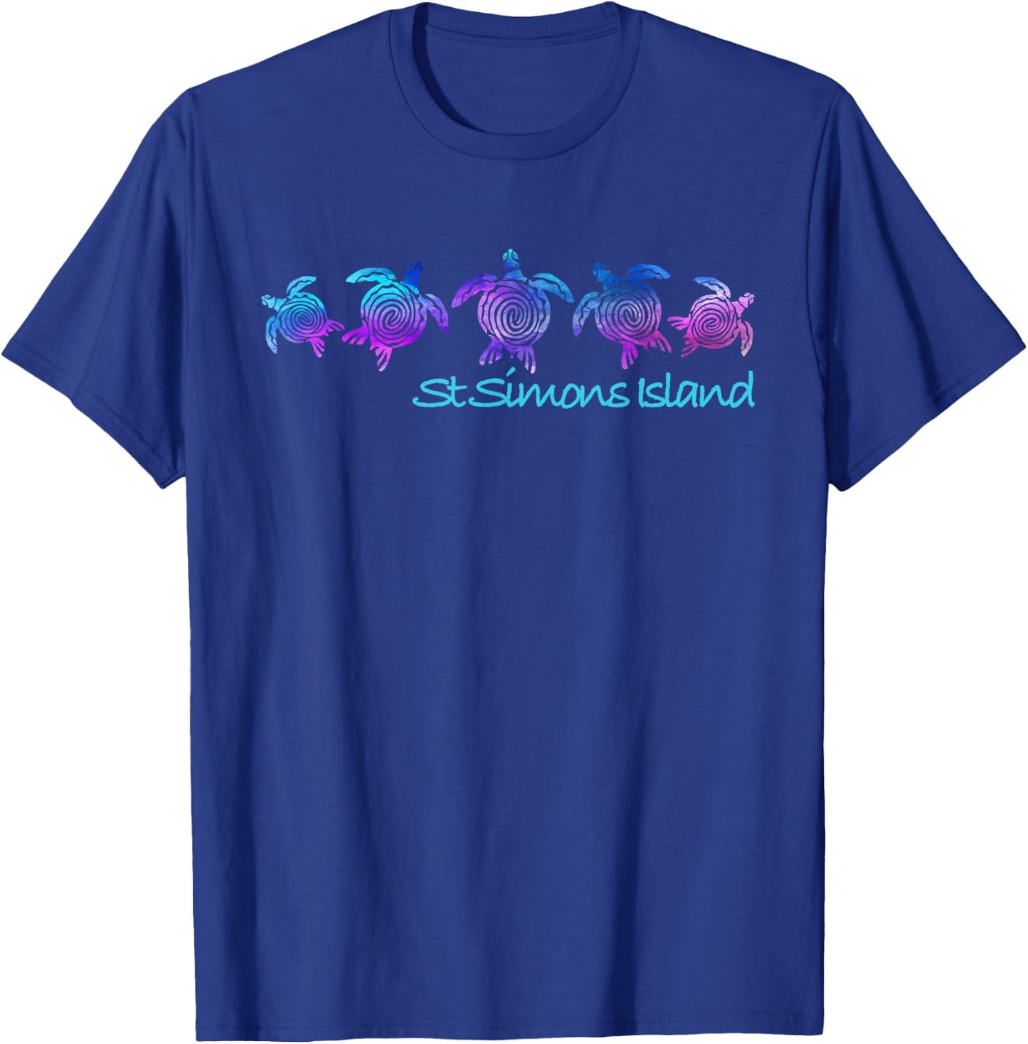St. Simons Island Beach Design / Tribal Turtle Gift T-Shirt - T-Shirt | Royal