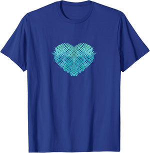Heart Teal Watercolor Gift a Girl T-Shirt - T-Shirt | Royal