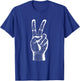 Hand Finger Sign Peace Awareness Symbol T-Shirt - T-Shirt | Royal