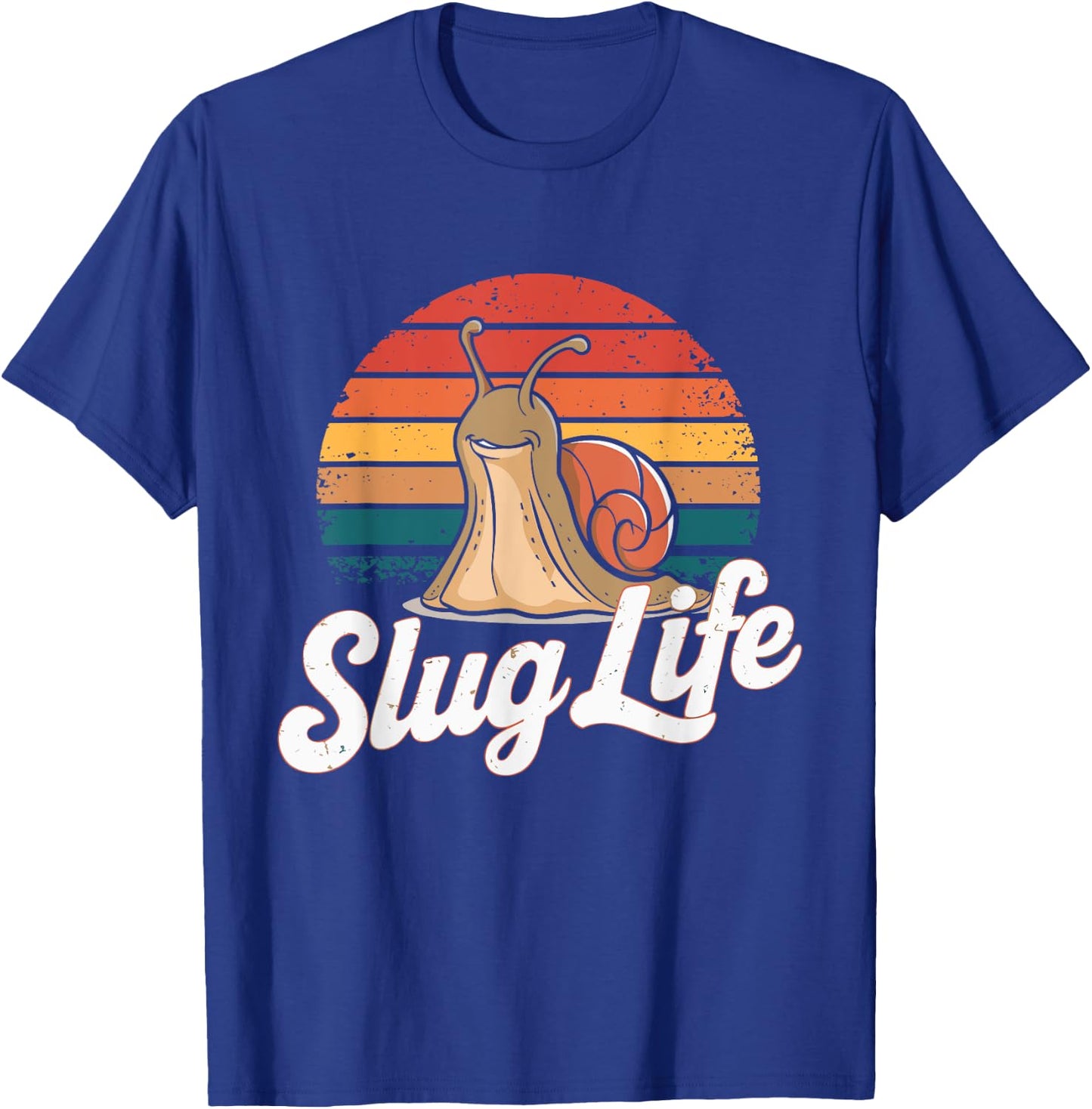 Slug Life Retro funny Snail Design T-Shirt - T-Shirt | Royal