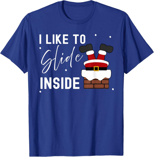 I Like to Slide Inside I Like to Ride On Top Couple Matching T-Shirt - T-Shirt | Royal