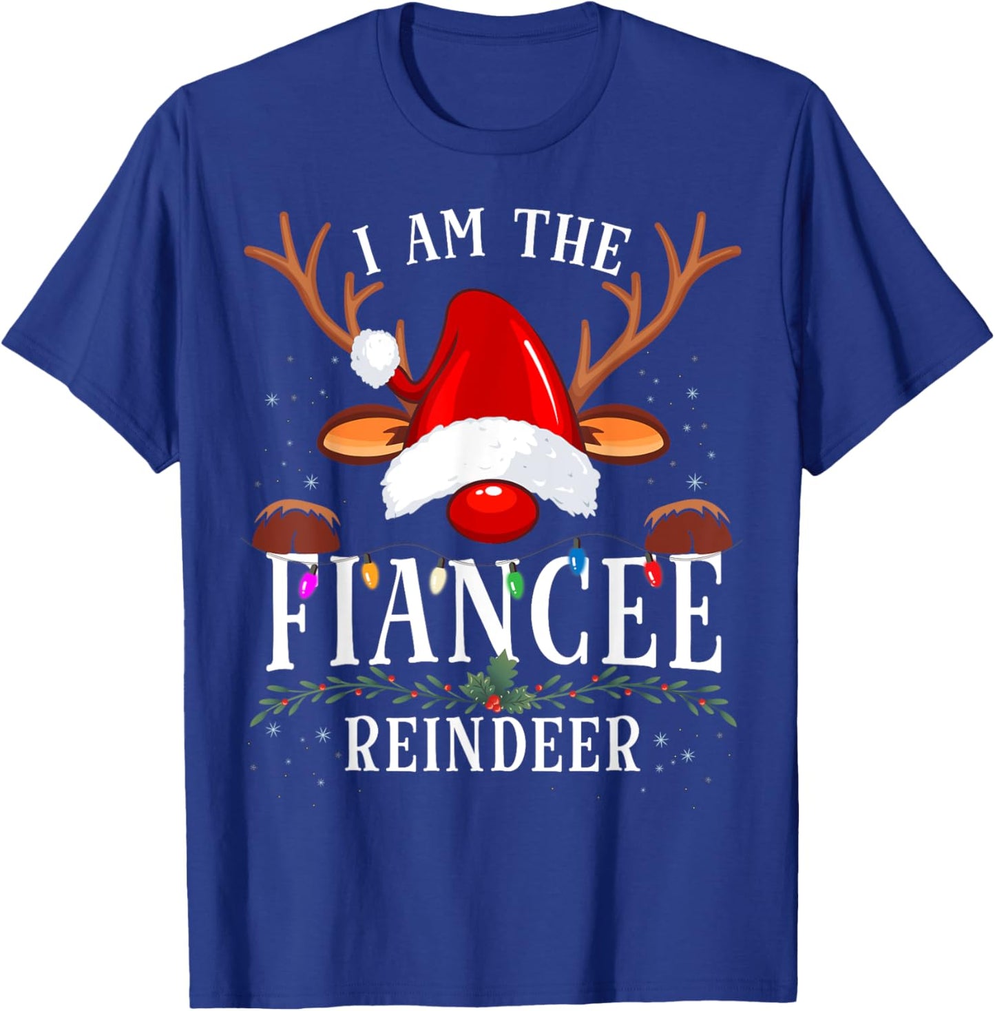 99 Gifts I Am The Fiancee Reindeer Christmas Family -Adults - Black - Small T-Shirt - T-Shirt | Royal