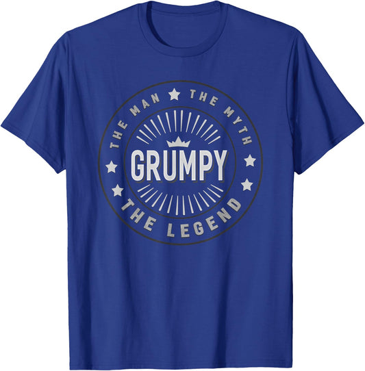 Grumpy Old Man The Man The Myth The Legend Funny Gift T-Shirt - T-Shirt | Royal